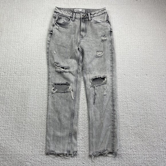 Y2K Refuge Boyfriend Distressed Jeans Size 03 Destroyed Distressed Skate Grey - Picture 1 of 12
